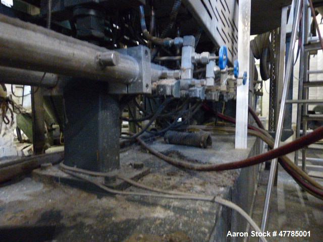 Used Twin Screw Pelletizing Line to include: Coperion STS 65 twin screw extruder, Busch Cobra NC 0250 A vacuum pump, built 1999, Brabender FW80/5 plus 200 volumetric feeder, built 2012, Kreyenborg sc...