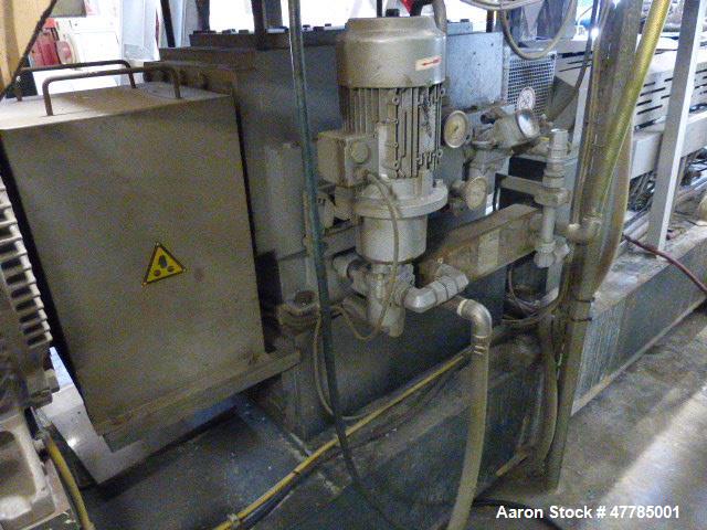 Used Twin Screw Pelletizing Line to include: Coperion STS 65 twin screw extruder, Busch Cobra NC 0250 A vacuum pump, built 1999, Brabender FW80/5 plus 200 volumetric feeder, built 2012, Kreyenborg sc...