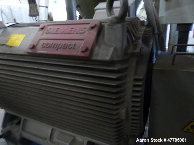 Used Twin Screw Pelletizing Line to include: Coperion STS 65 twin screw extruder, Busch Cobra NC 0250 A vacuum pump, built 1999, Brabender FW80/5 plus 200 volumetric feeder, built 2012, Kreyenborg sc...