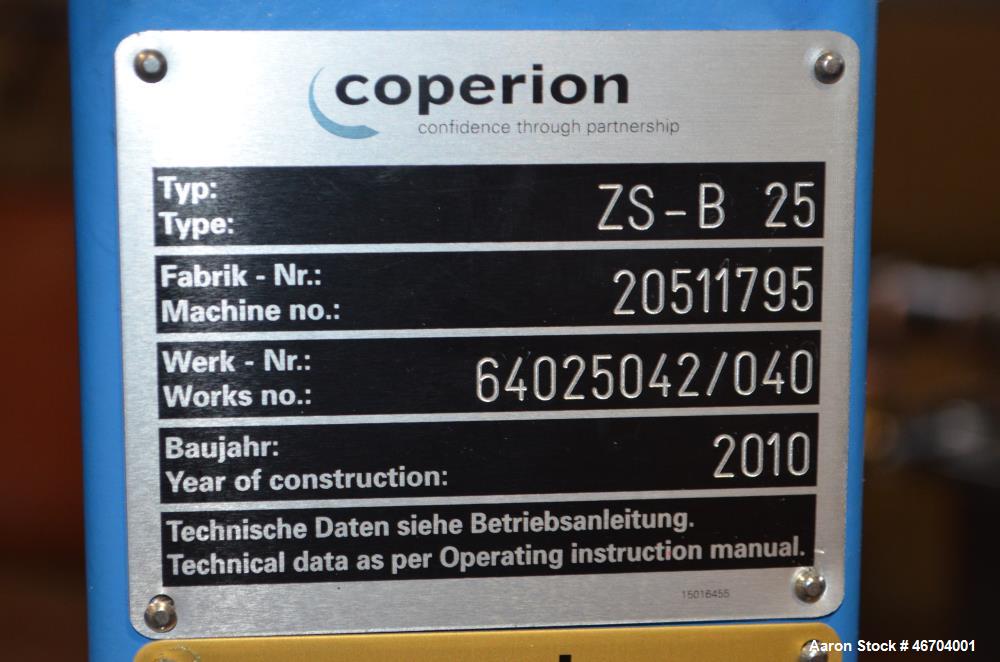 Used Coperion 25.5mm Co-Rotating Twin Screw MFG 2010 Pelletizing Line