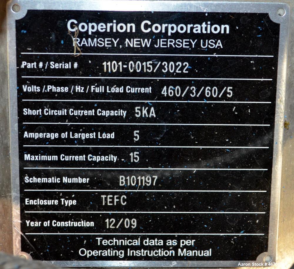 Used Coperion 25.5mm Co-Rotating Twin Screw MFG 2010 Pelletizing Line