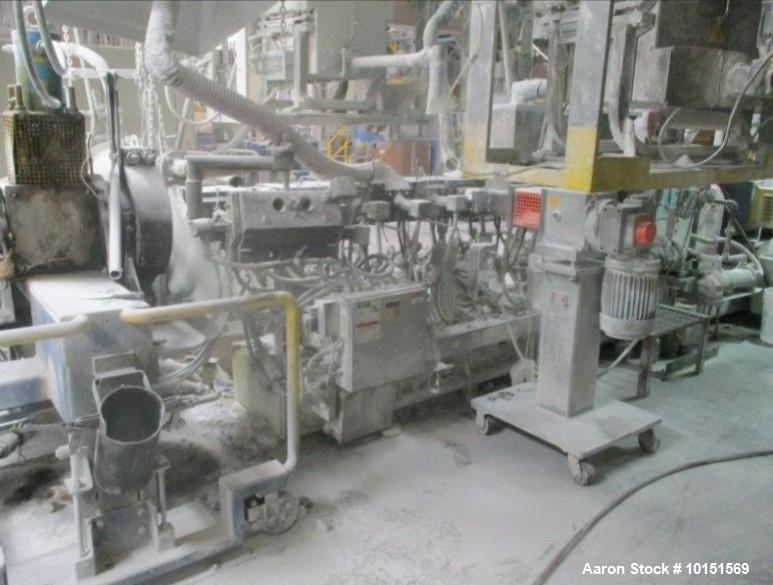 Used – Coperion 58mm Co-Rotating Mega Compounder with Gala Underwater Pelletizer