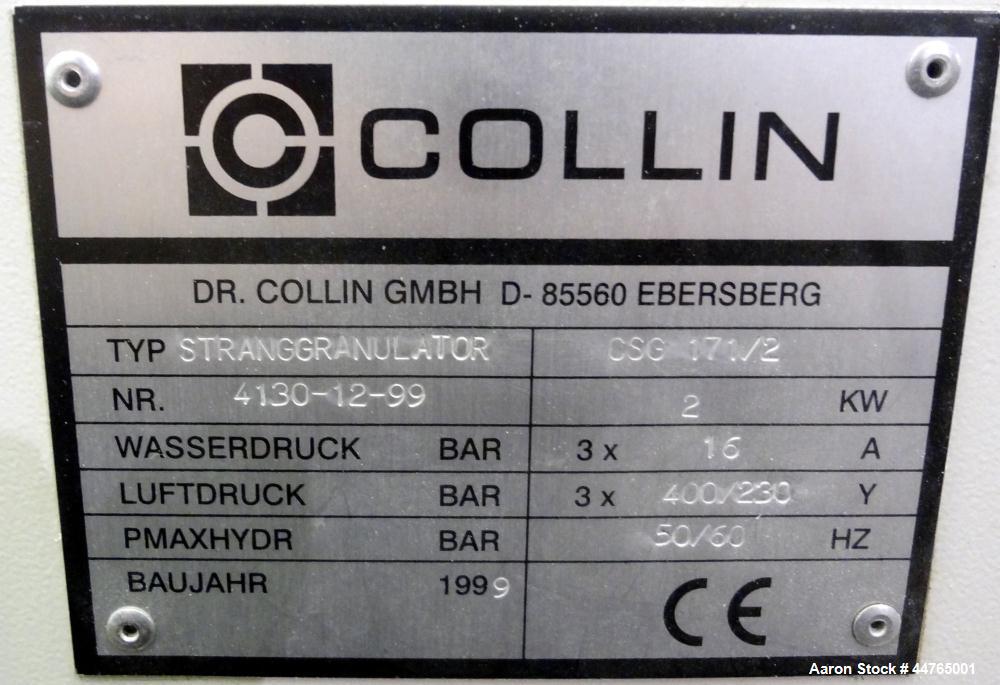 Used- Dr. Collin Laboratory Pelletizing Line