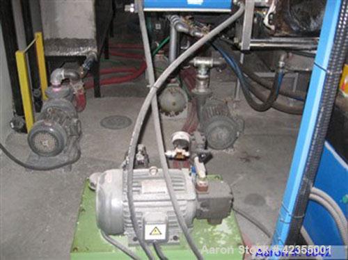 Used-Twin to Single Screw Extruder, diameter 150 mm, L/D = 30:1, twin screw feeding section, 120 HP, manufactured by Franc L...