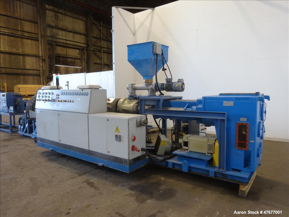 Used Krauss Maffei K.M. 120 mm Twin Screw Extruder