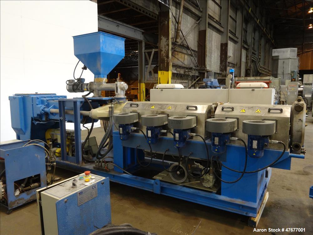 Used Krauss Maffei K.M. 120 mm Twin Screw Extruder