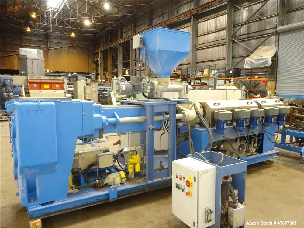 Used Krauss Maffei K.M. 120 mm Twin Screw Extruder