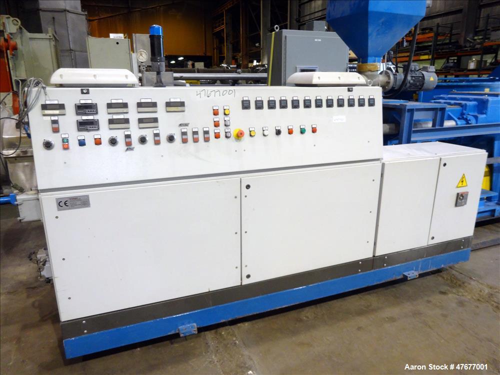 Used Krauss Maffei K.M. 120 mm Twin Screw Extruder