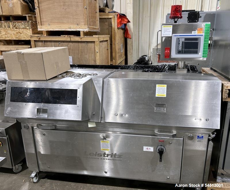 Used Leistritz Twin Screw Co-Rotating Extrusion Line consisting of: (1) Leistritz Tyoe ZSE18HPe-PH-40D Extruder, (2) 18 mm screws, approximately 40 to 1 L/D ratio, 1200 rpm maximum screw rotation, 8 ...