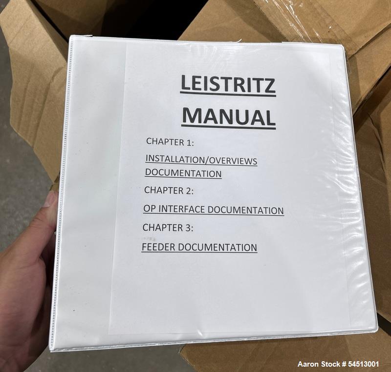 Used Leistritz Twin Screw Co-Rotating Extrusion Line consisting of: (1) Leistritz Tyoe ZSE18HPe-PH-40D Extruder, (2) 18 mm screws, approximately 40 to 1 L/D ratio, 1200 rpm maximum screw rotation, 8 ...