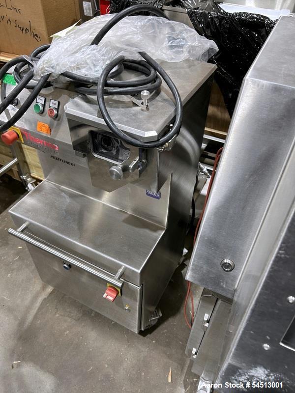 Used Leistritz Twin Screw Co-Rotating Extrusion Line consisting of: (1) Leistritz Tyoe ZSE18HPe-PH-40D Extruder, (2) 18 mm screws, approximately 40 to 1 L/D ratio, 1200 rpm maximum screw rotation, 8 ...