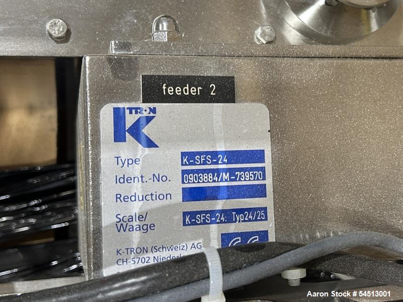Used Leistritz Twin Screw Co-Rotating Extrusion Line consisting of: (1) Leistritz Tyoe ZSE18HPe-PH-40D Extruder, (2) 18 mm screws, approximately 40 to 1 L/D ratio, 1200 rpm maximum screw rotation, 8 ...