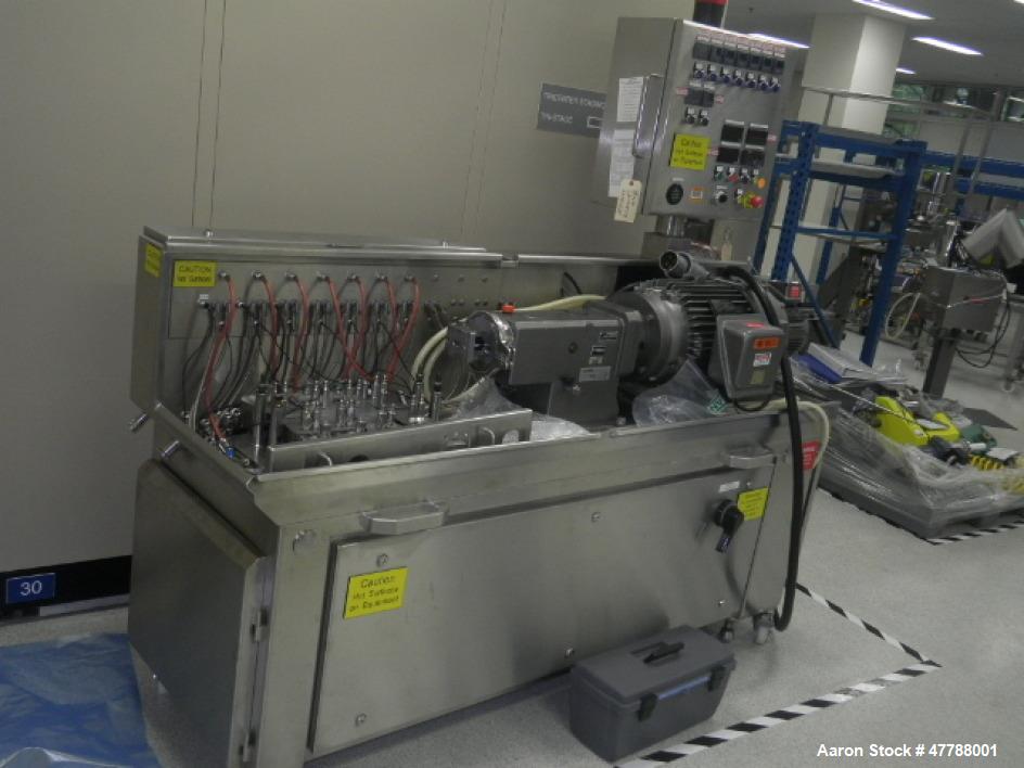 Used Leistritz Twin Screw Pelletizing Lab Line, Model 18mm 9- Zone Hot Melt Extruder System, sn# 3851 with 15 HP Main Drive Motor to Include BPM model BT25 Pelletizer, sn# BT25-0907, K-Tron Soder mod...