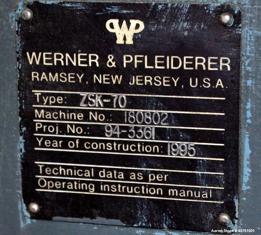Used Werner & Pfleiderer Twin Screw Pelletizing Line