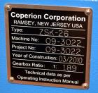 Used Coperion 25.5mm Co-Rotating Twin Screw MFG 2010 Pelletizing Line