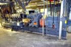 Used (1) ZSK-83 R240R 83mm Co-Rotating twin screw extruder, approximate 40 to 1 L/D ratio, serial# 218971, works# 507860-861, built 1985. (10) Barrel sections with (1) feed with hopper, (2) top vente...