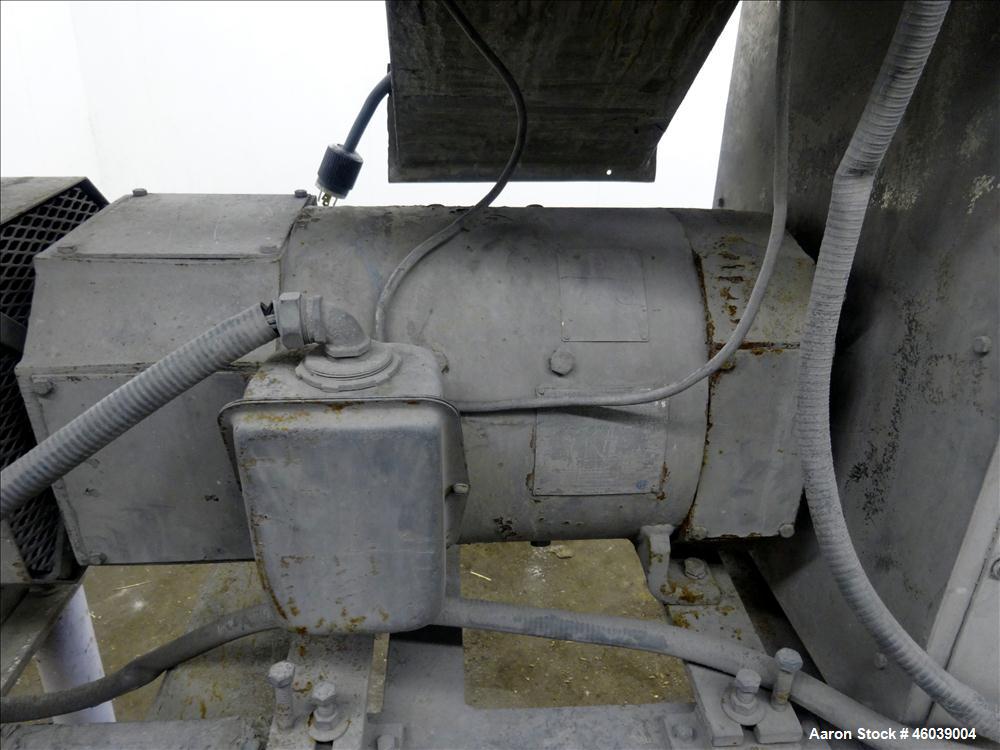 Used Conair Jetro Pelletizer, Model 212. Approximate 12" wide x 8" diameter 48 blade helical rotor. (1) Rubber, (1) metal pneumatically adjustable pull rolls. Driven by a 15hp, 500 volt, 1750 rpm DC ...