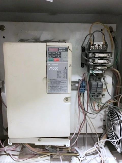 Used Cumberland Quietizer Pelletizer, Approximate 14" Wide, Model 14PELL. 24 Bolt-on knife rotor. Includes a 25 HP AC motor with VFD and a sound deadening hood. Has air actuated rubber to metal pull ...