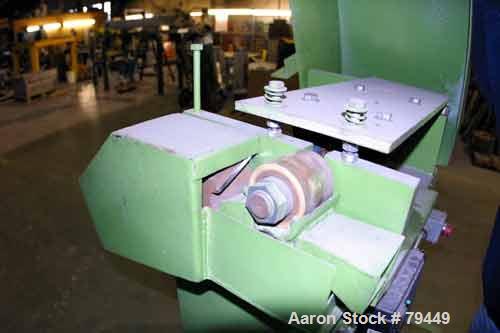 USED: Pelletizer 3" wide, 8 blade rotor. (1) metal, (1) rubber pull roll. Driven by an approximate 3 kw motor with Cheetah drive panel. Unit mounted on stand.