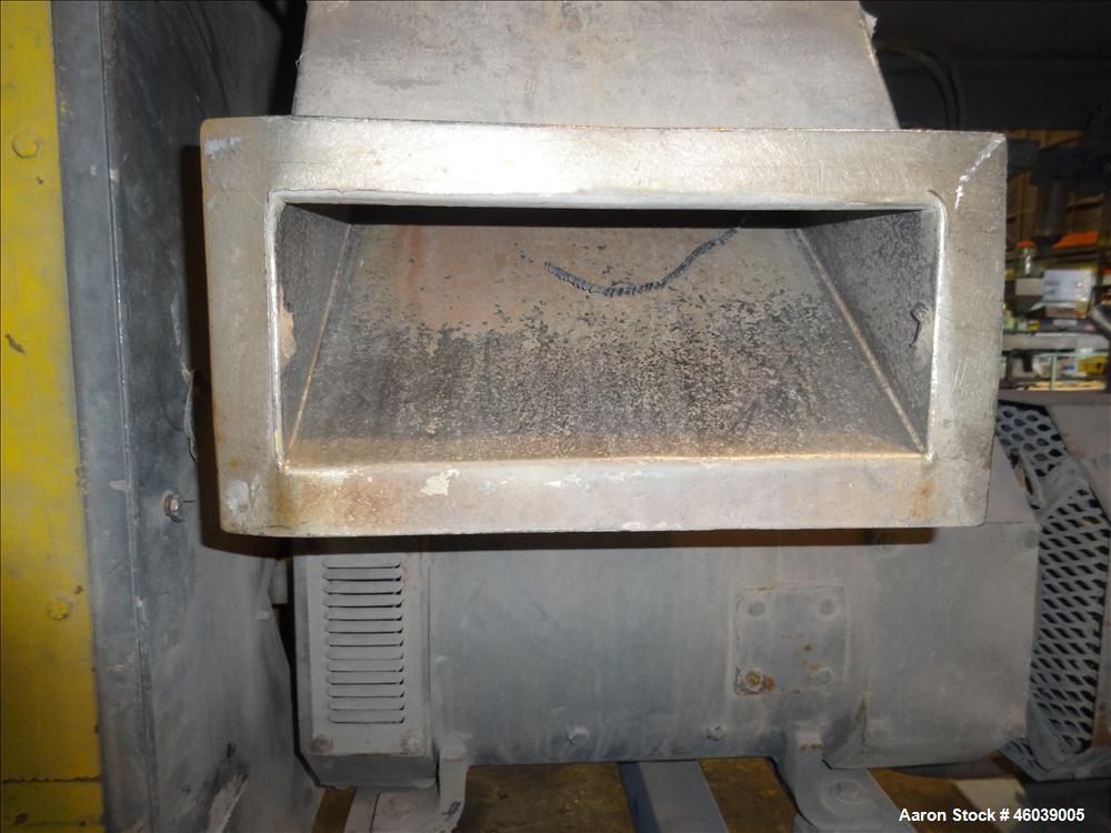 Used Conair Jetro Pelletizer, Model 208. Approximate 8" wide x 6" diameter 48 blade helical rotor. (1) Rubber, (1) metal pneumatically adjustable pull rolls. Driven by a 10hp, 500 volt, 1750 rpm DC m...
