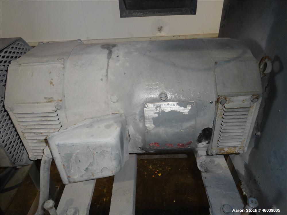 Used Conair Jetro Pelletizer, Model 208. Approximate 8" wide x 6" diameter 48 blade helical rotor. (1) Rubber, (1) metal pneumatically adjustable pull rolls. Driven by a 10hp, 500 volt, 1750 rpm DC m...