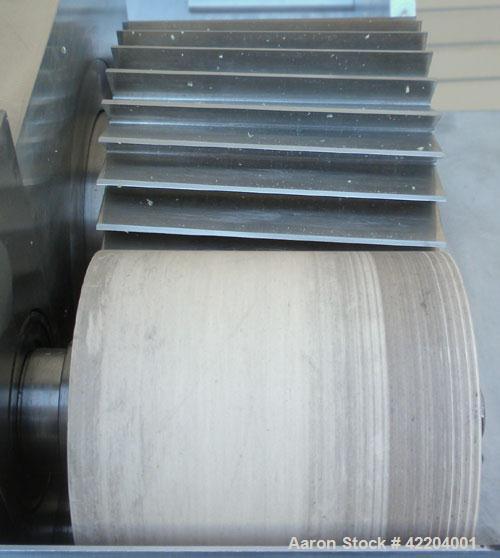 Used Conair Jetro Pelletizer, Model 304. Approximate 4" diameter x 4" wide 36 blade helical rotor. (1) Rubber, (1) metal pneumatically adjustable pull roll. Driven by a 2 hp, 180 volt, 1750 rpm DC mo...