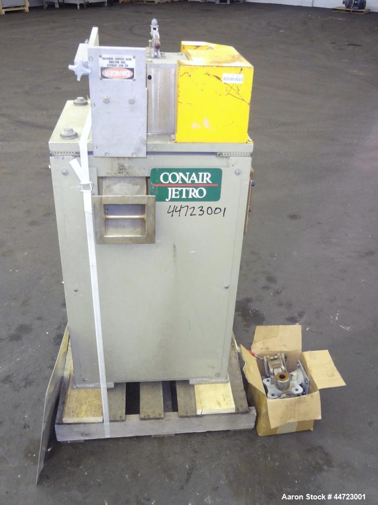 Used Conair Pelletizer, Model 304. Approximately 4" wide 20 blade rotor, (1) rubber, (1) metal pull roll.  Driven by a 2 hp, 180 volt, 1750/2050 rpm DC motor. Includes a CMC speed controller.  Unit m...