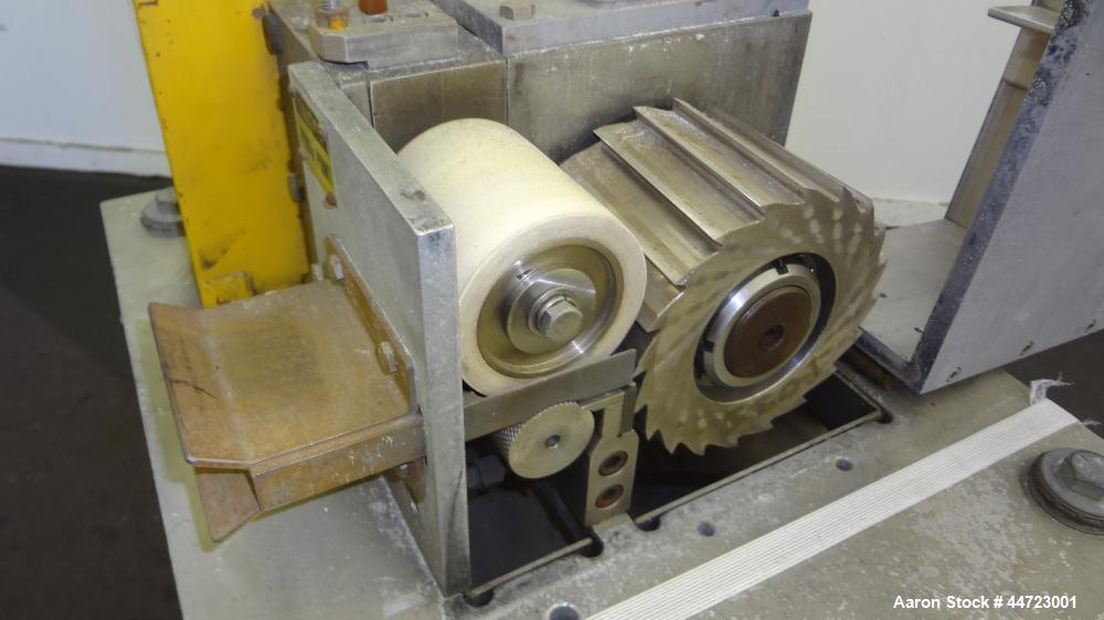 Used Conair Pelletizer, Model 304. Approximately 4" wide 20 blade rotor, (1) rubber, (1) metal pull roll.  Driven by a 2 hp, 180 volt, 1750/2050 rpm DC motor. Includes a CMC speed controller.  Unit m...