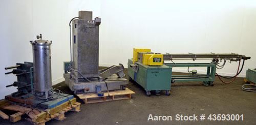 Used Conair Jetro Pelletizing System consisting of: (1) Conair Jetro Pelletizer, model 206WS. Approximately 6-1/2” wide x 7-1/2” diameter 48 blade helical rotor, (1) rubber, (1) metal pull roll, driv...