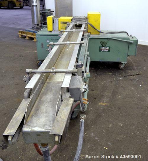 Used Conair Jetro Pelletizing System consisting of: (1) Conair Jetro Pelletizer, model 206WS. Approximately 6-1/2” wide x 7-1/2” diameter 48 blade helical rotor, (1) rubber, (1) metal pull roll, driv...