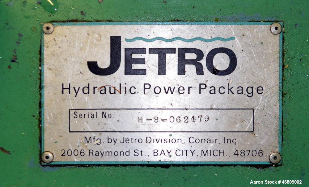 Used- Conair Jetro Pelletizer, Model 206. Approximate 6-1/2" wide X 8" diameter (48) blade helical rotor. (1) Rubber, (1) me...