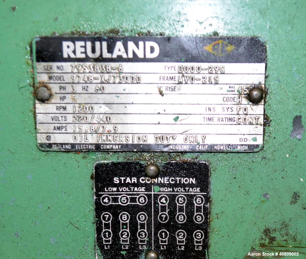 Used Conair Jetro Pelletizer, Model 206. Approximate 6-1/2" wide X 8" diameter (48) blade helical rotor. (1) Rubber, (1) metal pull rolls. Hydraulically driven by a Jetro power pack, 5hp, 3/60/220/44...