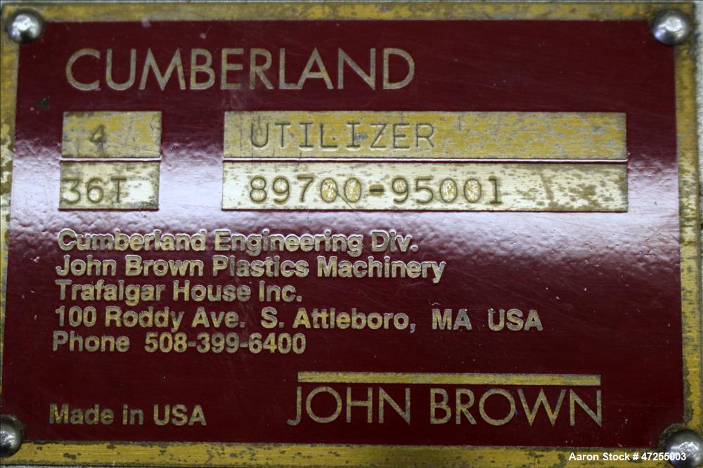 Used Cumberland 4 Utilizer Pelletizer.