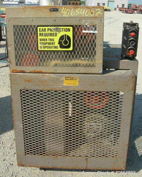 Used Cumberland 6 Pelletizer. 6 5/8" wide 16 bolt on blade rotor, (1) rubber, (1) metal manually adjustable pull roll.  Driven by a 5 hp, 3/60/230/460 volt, 1750 rpm varispeed motor, ratio 1.82 to 1,...