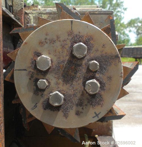 Used Cumberland Pelletizer, Size 6. Approximate 6" diameter x 6-1/2" wide 8 bolt- on blade rotor. Approximate 4" diameter pull roll. Driven by an approximate 5 hp varispeed motor. Mounted on casters.