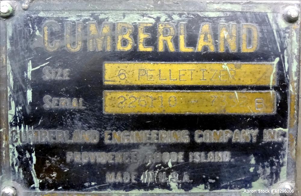 Used Cumberland Size 6 Pelletizer