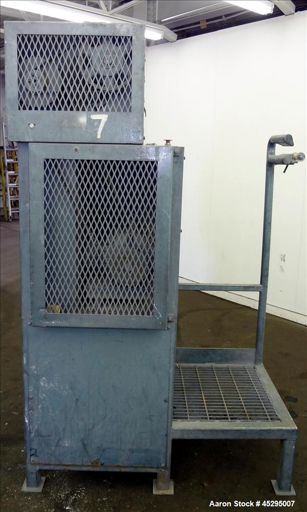 Used Cumberland Size 6 Pelletizer. Approximately 6-3/4" wide x 12" diameter (8) bolt on blade rotor; (1) rubber, (1) metal manually adjustable pull roll. Driven by a 5 hp, 3/60/208-230/460 volt, 1740...