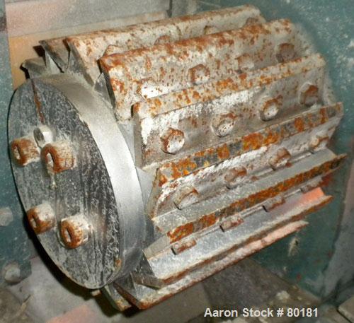 Used Cumberland Size 6 Pelletizer. 6-1/2" wide x 8" diameter 16 bolt on blade rotor, (1) rubber, pull rolls. Driven by a 7.5 hp, 500 volt, 1750/2300 rpm DC motor. Includes a control panel with a Euro...