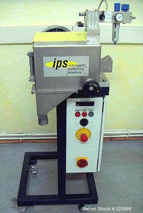USED: IPS 1.18" strand pelletizer, IPS-SG-E30. Width 30mm. Variable speed from 16 feet up to 180 feet per minute (5 to 55 meters per minute). Throughput up to 150 kg per hour. Includes metal cutter u...