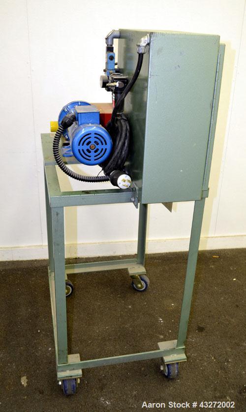 Used Killion 2" Pelletizer, Carbon Steel. 4" Diameter x 2" wide 18 fixed blade rotor. (1) Metal, (1) rubber pull roll. Driven by a 1hp, 180 volt, 1750 rpm DC gear motor, ratio 5 to 1. Includes a cont...