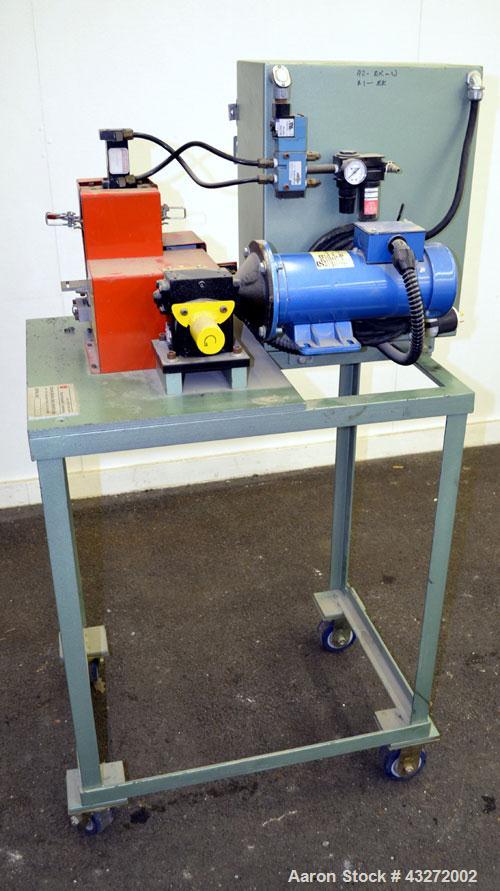 Used Killion 2" Pelletizer, Carbon Steel. 4" Diameter x 2" wide 18 fixed blade rotor. (1) Metal, (1) rubber pull roll. Driven by a 1hp, 180 volt, 1750 rpm DC gear motor, ratio 5 to 1. Includes a cont...