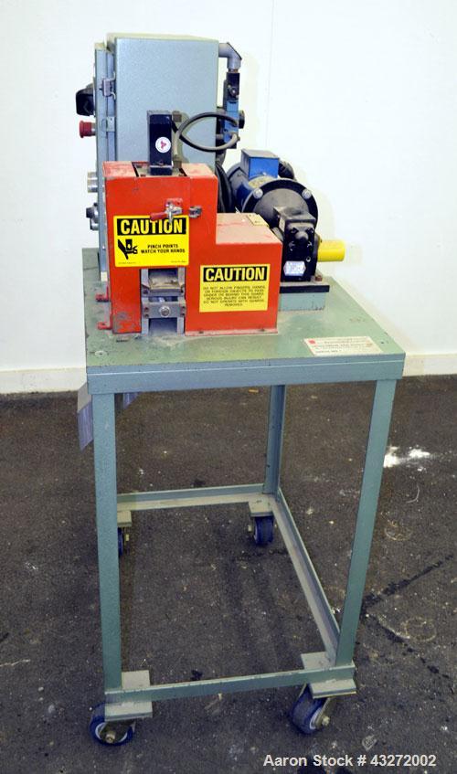 Used Killion 2" Pelletizer, Carbon Steel. 4" Diameter x 2" wide 18 fixed blade rotor. (1) Metal, (1) rubber pull roll. Driven by a 1hp, 180 volt, 1750 rpm DC gear motor, ratio 5 to 1. Includes a cont...