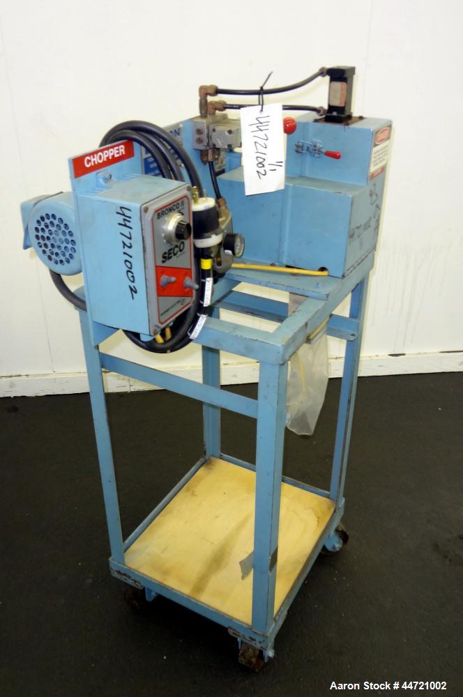 Used Killion Pelletizer, Model 2". Approximately 2" wide 20 blade helical rotor.  (1) Rubber, (1) metal pneumatically adjustable pull roll.  Driven by a 1 hp, 180 volt, 1725 rpm DC gear motor, ratio ...