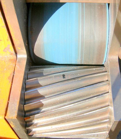 USED: Killion strand pelletizer, model 4"Pell. Approximate 4" diameter x 4" wide 20 blade helical rotor. (1) Rubber, (1) metal pneumatically adjustable pull roll. Driven by a 2 hp, 180 volt, 1750 rpm...
