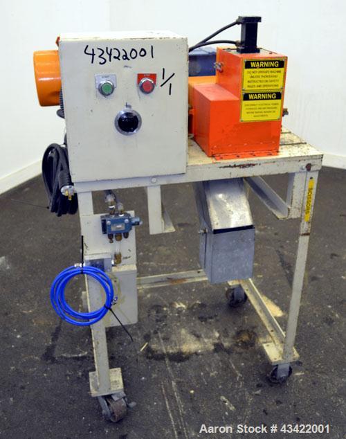 Used Killian Strand Pelletizer, Model 4" Pell. Approximate 4" diameter x 4" wide 20 blade helical rotor. (1) Rubber, (1) metal pneumatically adjustable pull roll. Driven by an approximate 2 hp DC mot...