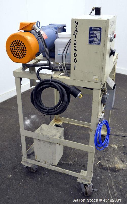 Used Killian Strand Pelletizer, Model 4" Pell. Approximate 4" diameter x 4" wide 20 blade helical rotor. (1) Rubber, (1) metal pneumatically adjustable pull roll. Driven by an approximate 2 hp DC mot...