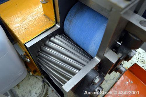 Used Killian Strand Pelletizer, Model 4" Pell. Approximate 4" diameter x 4" wide 20 blade helical rotor. (1) Rubber, (1) metal pneumatically adjustable pull roll. Driven by an approximate 2 hp DC mot...
