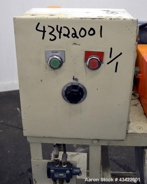Used Killian Strand Pelletizer, Model 4" Pell. Approximate 4" diameter x 4" wide 20 blade helical rotor. (1) Rubber, (1) metal pneumatically adjustable pull roll. Driven by an approximate 2 hp DC mot...