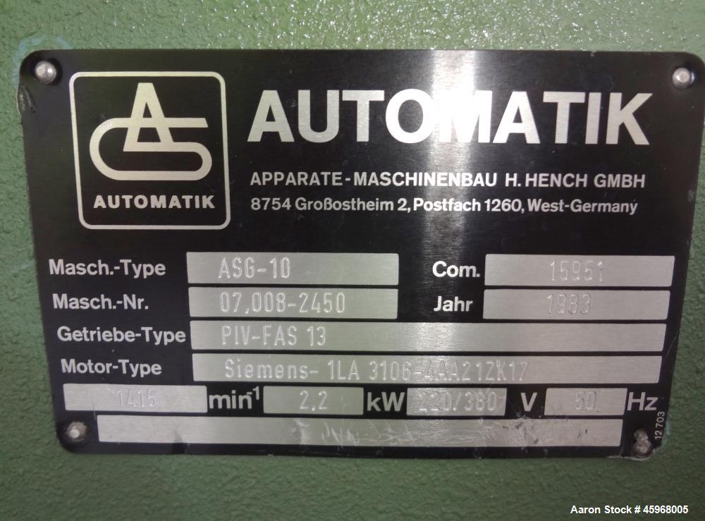 Used Automatik Strand Pelletizer, Model ASG 10.
