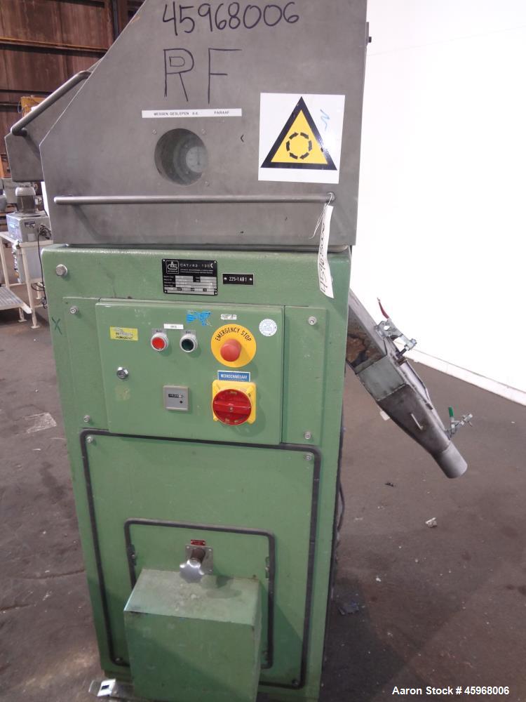 Used Automatik Strand Pellitizer, Model ASG 10. 4-1/4" wide rotor 434 stainless steel. Driven by approximate 3 hp (2.2kW), 3/50/220/380 volt, 1415 rpm motor. Top hinged cover with 4" wide feed openin...